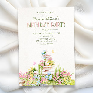 Garden birthday invitation