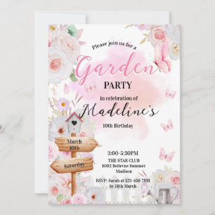 Garden Birthday invitation