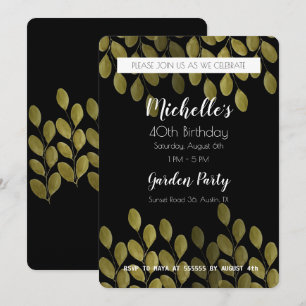 Garden Birthday Party Watercolor Great Green Invit Invitation