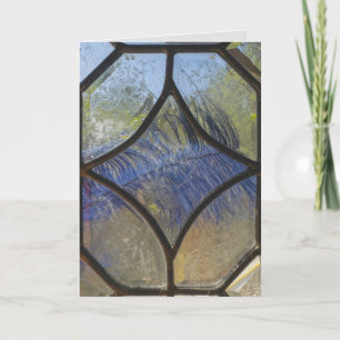 Garden Birthday window blue green Card