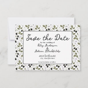Garden Blackberry Lavender Floral Spring Wedding Save The Date
