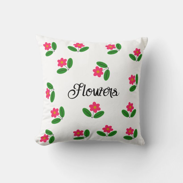 Garden Bloom: Floral Throw Pillow (Front)