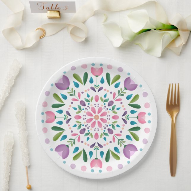 Garden Bloom Paper Plate (Wedding)