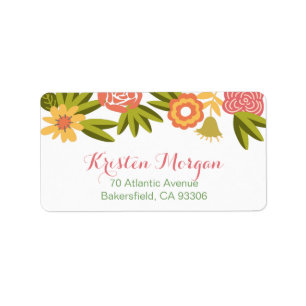 Garden Blooming Flowers Modern Stylish Label