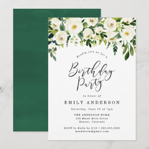 Garden Blooms Floral Birthday Party Invitation