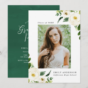 Garden Blooms   Photo Graduation Party Invitations