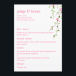 Garden Blooms Wedding Menu Card<br><div class="desc">This Garden Blooms wedding collection,  featuring a lovely garden full of gorgeous blooms,  charmingly adds romance and elegance to your wedding.</div>