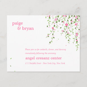 Garden Blooms Wedding Reception Card