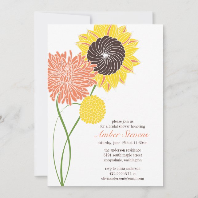 Garden Blossoms Shower/Party Invitation (Front)