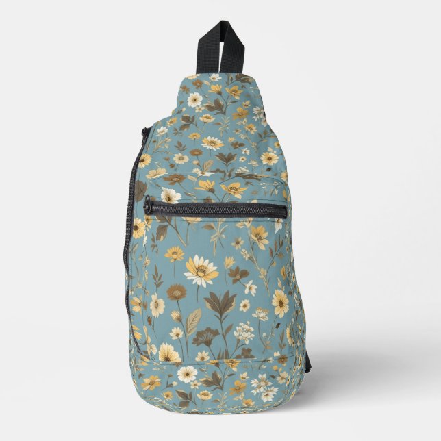 Garden Blue Bloom Sling Bag (Front)
