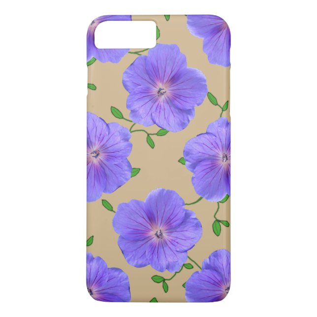 Garden Blue Geranium Flower on any Colour Case-Mate iPhone Case (Back)