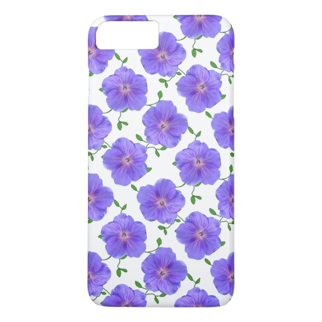 Garden Blue Geranium Flower on any Colour Case-Mate iPhone Case (Back)