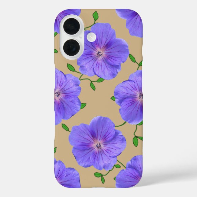 Garden Blue Geranium Flower on any Colour Case-Mate iPhone Case (Back)