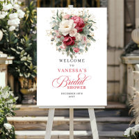 Garden Blush Burgundy Greenery Welcome Bridal Show