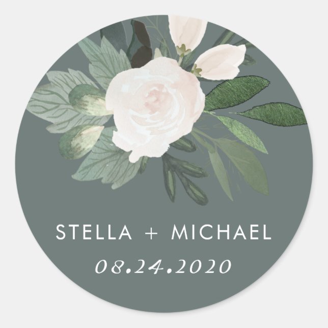 Garden Blush Round Sticker (Front)