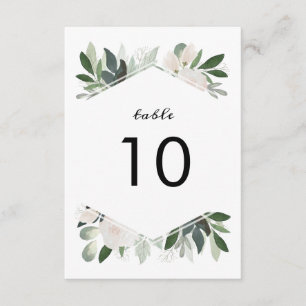 Garden Blush Table Number Card