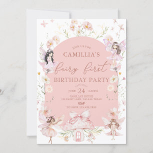 Garden Boho Arch  Enchanted Fairy First Birthday Invitation