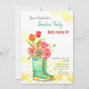 Garden Boots and Flowers Invitation