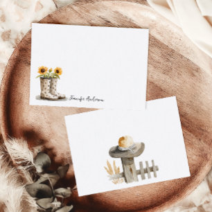 Garden Boots Sunflower Monogram Personalised Card