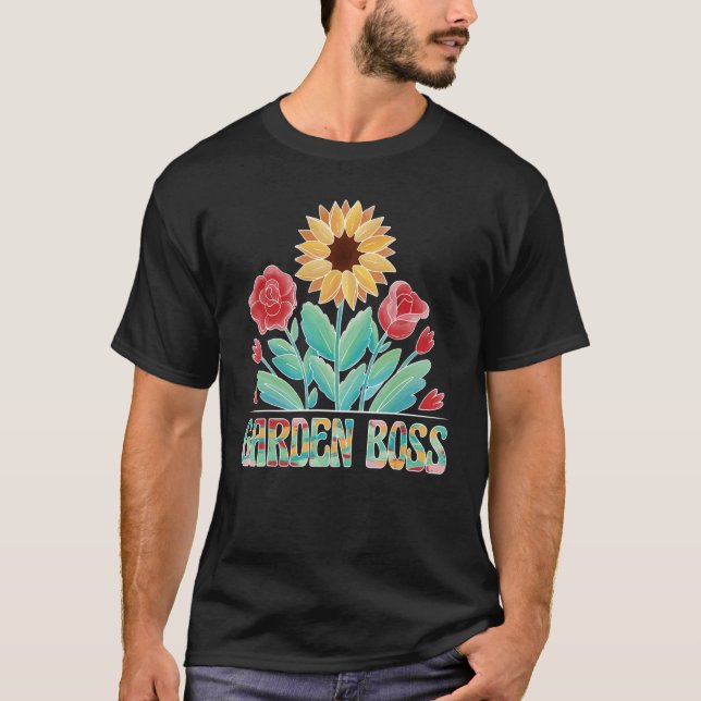 Garden Boss Gardener Gardening T-Shirt (Front)