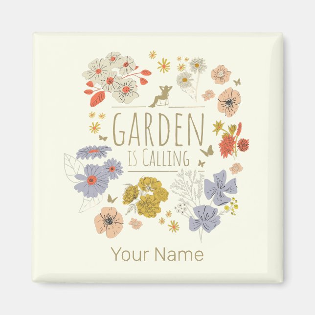Garden Botanical Flowers For Gardening Mum and Dad Magnet (Front)