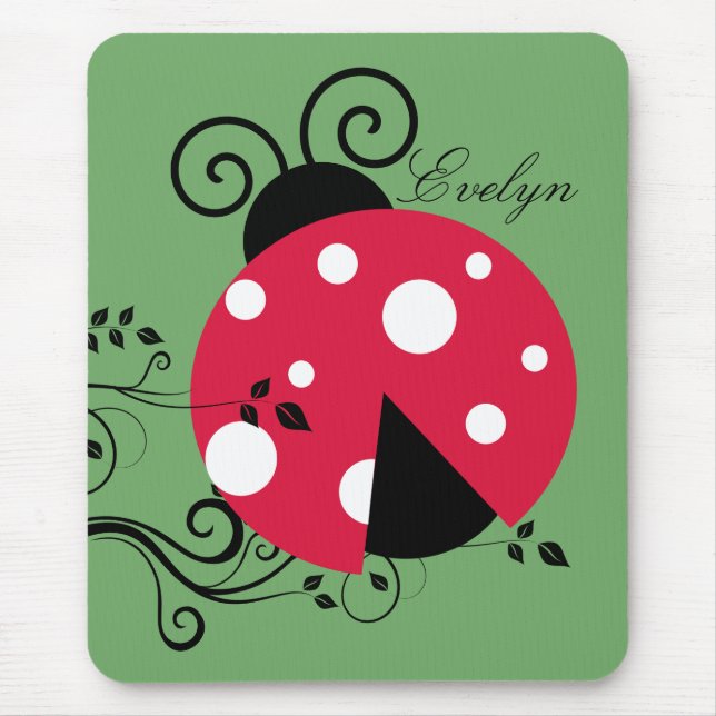 Garden Botanical Ladybug  Mouse Mat (Front)