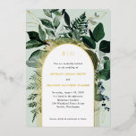 Garden botanical modern arched wedding<br><div class="desc">Modern Greenery Botanical Garden Wedding Invites. This elegant arched wedding invitation is a perfect choice for outdoor garden spring or summer wedding. Features painted watercolor botanical leaves with modern arched frames and initial of the bride and groom in beautiful gold foil. Make this Garden wedding invites a stylish and unique...</div>