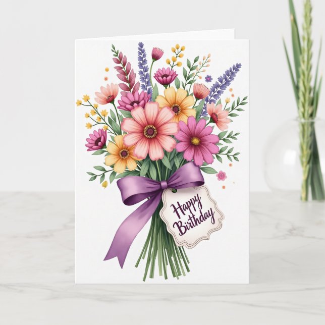 Garden Bouquet Birthday Card (Front)