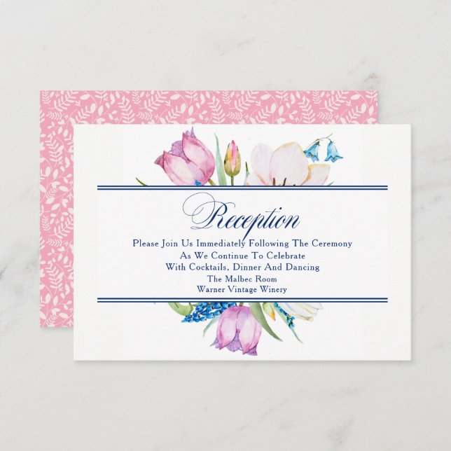 Garden Bouquet Reception Invitation (Front/Back)