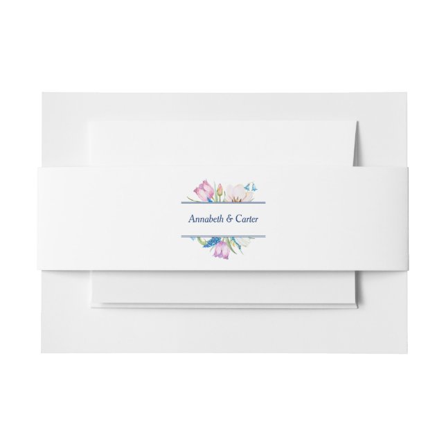 Garden Bouquet Wedding Invitation Belly Band (Front Example)