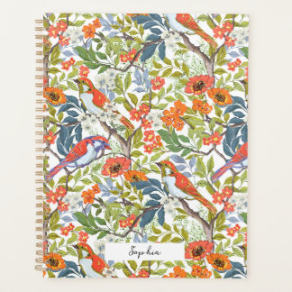 Garden Branches with Flowers Leaves and Birds Planner