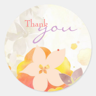 Garden Breeze Wedding Thank You Classic Round Sticker