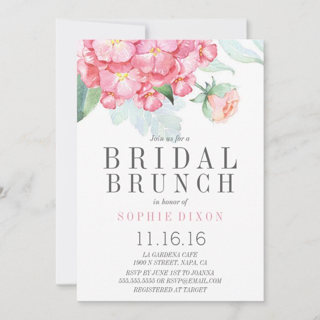 Garden Bridal Brunch Party Invitation (Front)