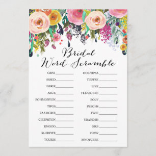 Garden Bridal Shower Game w answer back 5x7 size Invitation