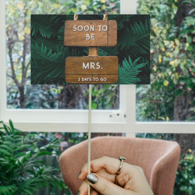 Garden Bridal Shower Green Botanical and Wood Prop Rectangular Sticker (Creator Uploaded)