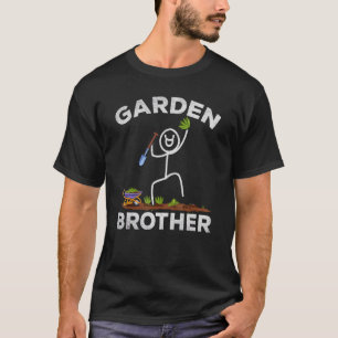Garden Brother Stick Figure Gardening Happy Garden T-Shirt
