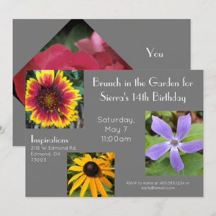 Garden Brunch Party Birthday Invitation