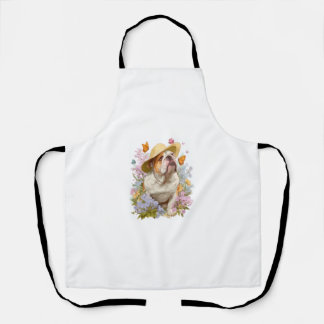 Garden Bulldog � Floral Funny Dog Apron