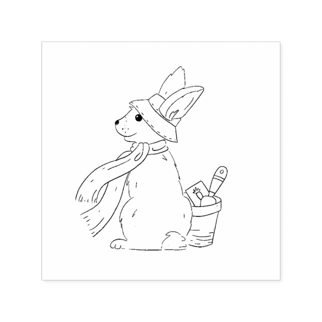 Garden Bunny Rubber Stamp (Design)