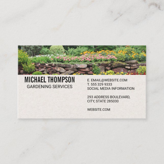 Garden | Bushes and Flowers Business Card (Front)