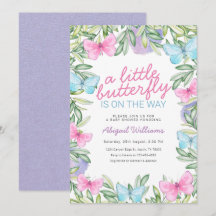 Garden Butterfly on The Way Girl Baby Shower