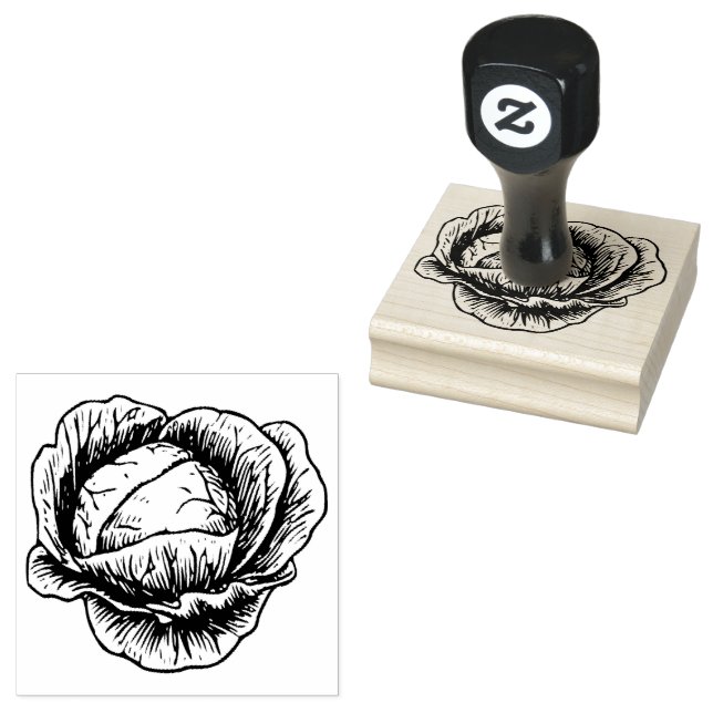 Garden Cabbage Rubber Stamp (Stamped)