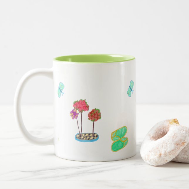 garden cartoon mug (With Donut)