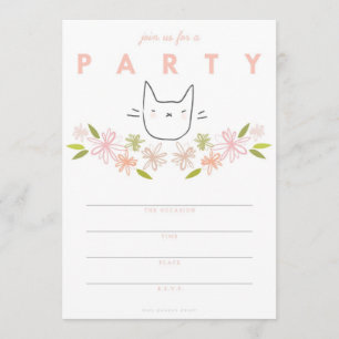 Garden Cat Party Invitation