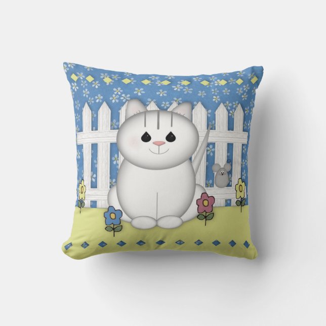 Garden Cat Pillow (Front)