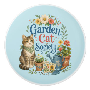 Garden Cat Society Cottagecore Florals Ceramic Knob