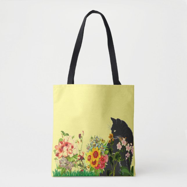 Garden Cat Tote Bag (Front)
