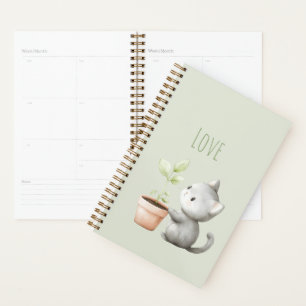 Garden Cat with Plant Love Planner