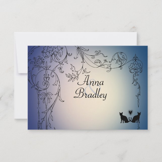 Garden Cats RSVP with envelopes (Front)