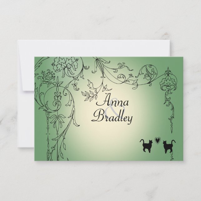 Garden Cats RSVP with envelopes (Front)